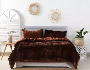 Crushed Velvet Duvet Cover Bedding UO Comforter Quilt Cover with 2 Pilllow Cover - Picture 1 of 10