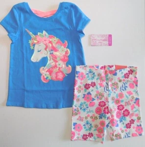Tommy Bahama/Isaac Mizrahi Girl T-Shirt Shorts Blue Pink White SIZE L/10-12 NEW - Picture 1 of 6