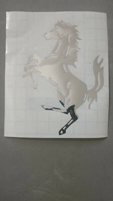 Adesivo cavallino ferrari argento cromo sticker reflective specchio silver 1pz  - Imagen 1 de 3