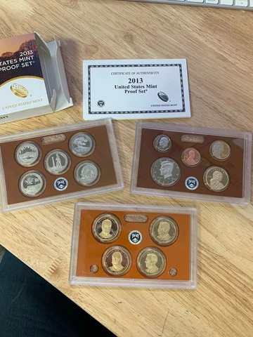 2013 S United States U.S. Mint Proof Set Box & Certificate of Authenticity Cover