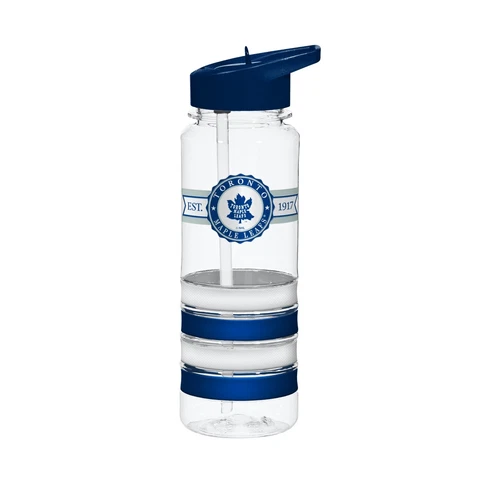 The Sports Vault Toronto Maple Leafs NHL Hockey 25oz. Banded Water Clear Bottle Cover