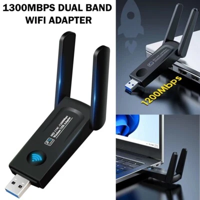 1200Mbps Dual Band 2.4/5G USB WiFi Adapter Wireless Network Wifi Dongle Antennas
