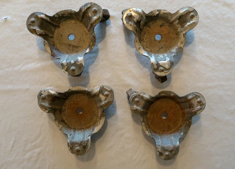 Vtg Cast Metal 3-Wheel Casters Flat Center Moving Furniture Appliances Piano (4) Cover
