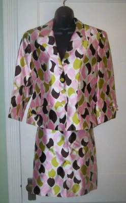 Vestido Traje Falda Vintage Noviello Bloom Seda 8 Rosa Foto 1 de 4