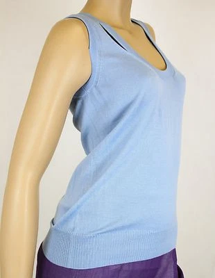 $790 NEW Gucci Cashmere Blue Tank Top Sweater XS, 259914 4465 - Image 1 of 4