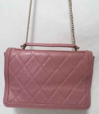 Valentina Fiore Cuero Acolchado Cadena Correa Bolso de Hombro Monedero Solapa Rosa Italia Foto 1 de 4