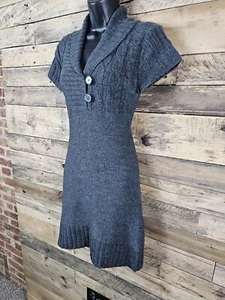 Derek Heart Sweater Women Gray Large Dress Chest 32" Waist 29" Length 32 5" - Picture 1 of 9