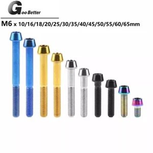 M6 Titanium Bolts Taper Cone head 10 16 20 25 30 35 40 45 50 55 65 allen Ti gr10 - Picture 1 of 11