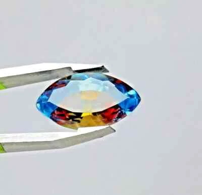 НАТУРАЛЬНЫЙ X-BI-COLOR 8CT ПИТАМБАРИ САПФИР МАРКИЗА ОГРАНКА СЕРТИФИЦИРОВАННЫЙ ОТДЕЛЬНЫЙ ДРАГОЦЕННЫЙ КАМЕНЬ - Изображение 1 из 4