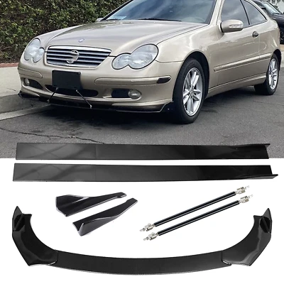For Mercedes-Benz C230 Front Lip Chin Bumper Bod Kits Side Skirt Carbon Fiber Foto 1 de 4