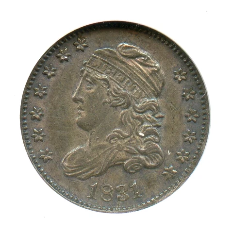 1831 Capped Bust Half Dime, ANACS AU50, Old Holder Cover