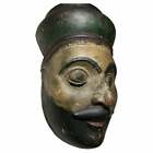 RARE Antique 1940s Indian (India) Wood Mask, Multiple Layers of Paint, Patina!