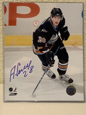 Tinta de hóquei foto 8x10 assinada por Alexander Semin Washington Capitals - Imagem 1 de 4