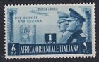 COLONIE AFRICA ORIENTALE ITALIANA 1941 P/A FRATELLANZA D'ARMI 1 LIRAN.20 G.O MH*
