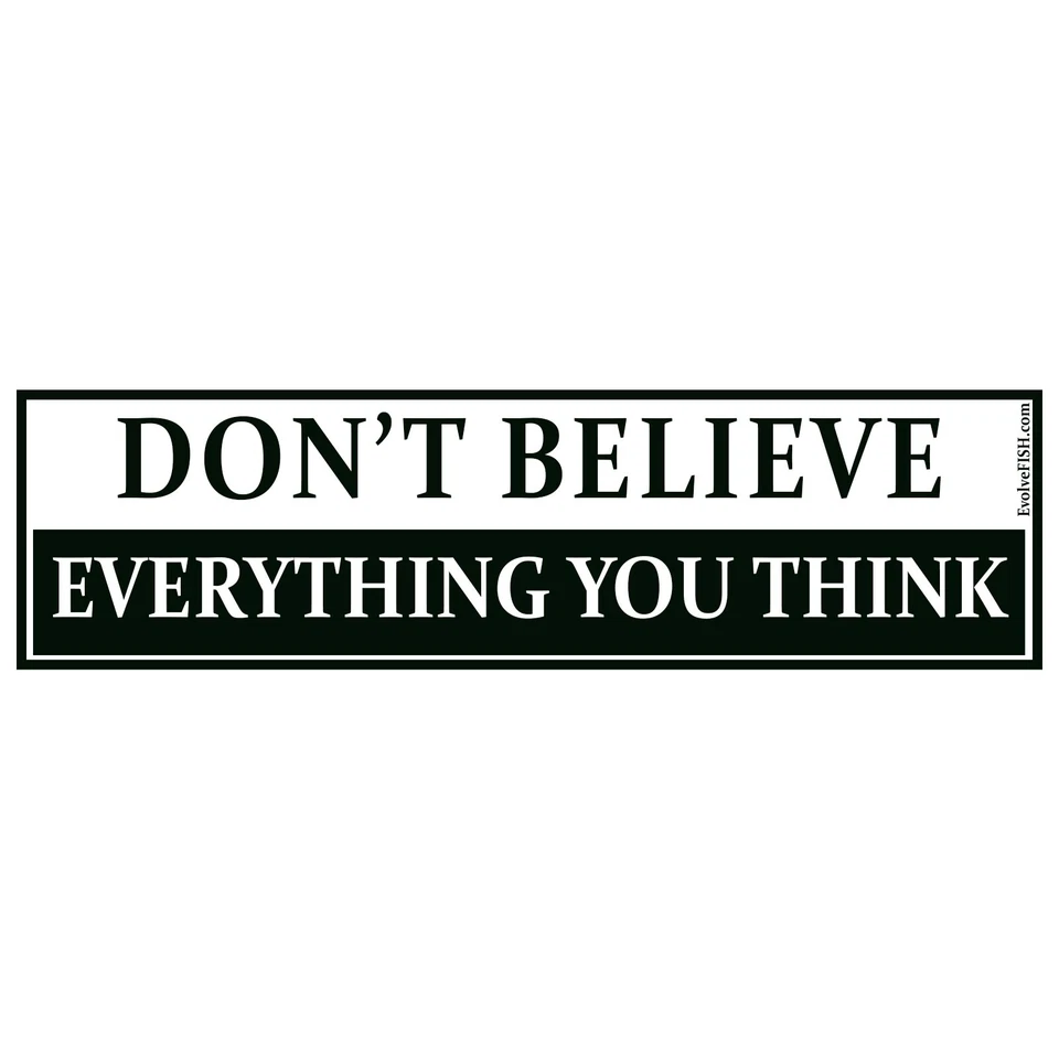 Pegatina de parachoques Don't Believe Everything You Think - [11"" x 3""] Foto 1 de 1