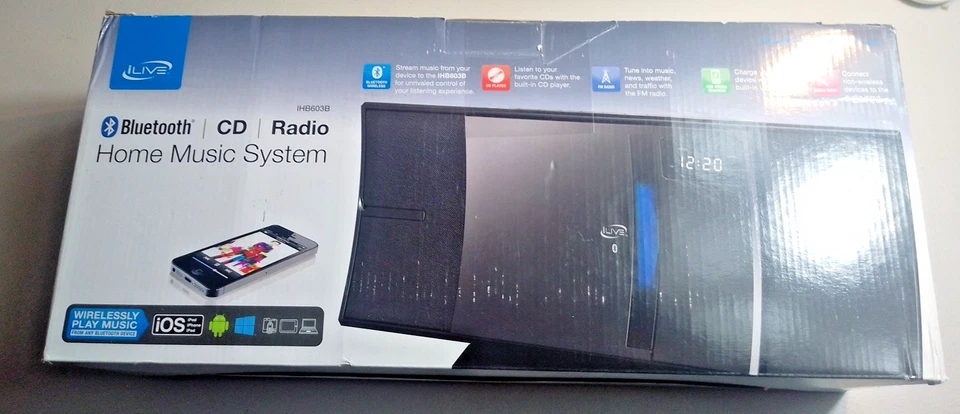 New In Box iLive IHB603B Bluetooth CD Radio Home Music System NIB vintage stereo - Image 1 of 4