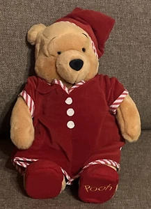 Winnie The Pooh Red Velvet Gown Bedtime  Bear Plush  12" A A Milne EH Sheppar - Picture 1 of 11