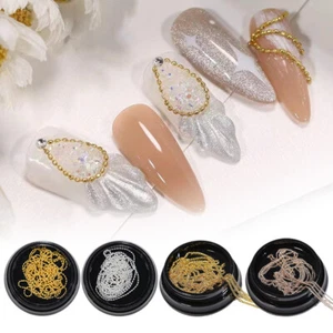 Cadena de uñas hágalo usted mismo de 100 cm arte en uñas de lujo bola de acero dijes decoración de manicura de metal - Imagen 1 de 23
