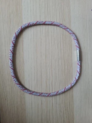 Perlenkette, Halskette, Glasperlenkette, gehäkelt  - Bild 1 von 3