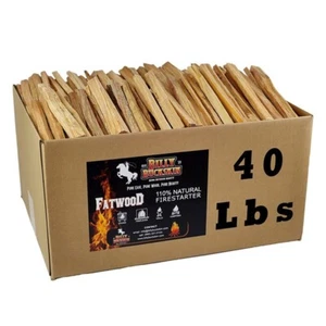 Billy Buckskin Fatwood Fire Starters 40lb Box - Picture 1 of 7