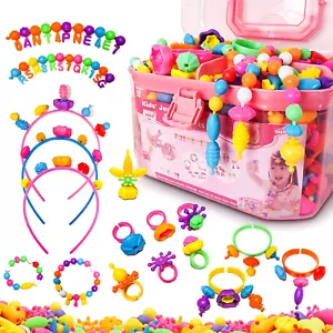 "700Pcs Snap Pop Beads Jewelry Kit for Girls, DIY Bracelets & Necklaces" - Picture 1 of 6