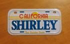 California Golden State Mini Bicycle Bike License Plate With Name SHIRLEY NOS