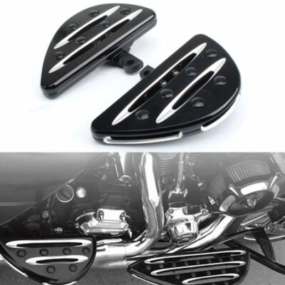 Tableros de piso negros para Harley Sportster, Dyna, Softail - Billet Aluminio Foto 1 de 4