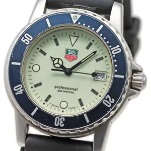 Wristwatch USED TAG HEUER NIGHT DIVERS 1500 PROFESSIONAL Quartz Black Silver - Picture 1 of 12