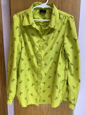 Faded Glory Girls Blouse ~ Button up ~ Horse print ~ size Med. 7/8 - Image 1 of 4