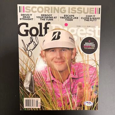 Revista Golf Digest firmada por Brandt Snedeker PSA/DNA autografiada Foto 1 de 2