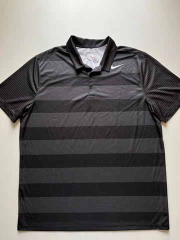 Nike Utah Jazz Polo Shirt Mens 2XL Gray Striped Short Sleeve Basketball NBA Logo Cover