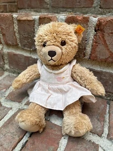 Steiff Sleep Well Teddy 10" Stuffed Animal Plush Pink Dress Bear - Picture 1 of 8