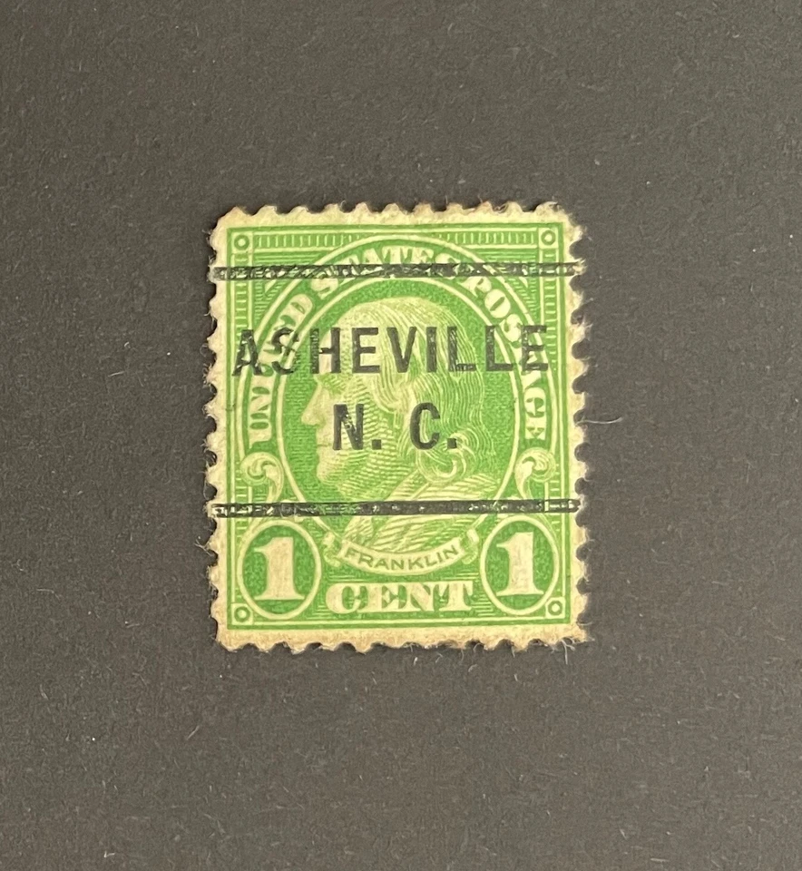Asheville, North Carolina Type 255 Precancel - 1 cent Franklin - U.S. #632 - NC - Image 1 of 1