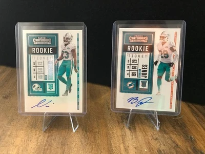 2020 Panini Contenders Rookie Ticket Auto Lot Noah Igbinoghene & Brandon Jones - Image 1 of 4