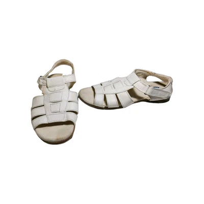 Sandalias Dr Scholls Fisherman de cuero blanco para mujer talla 11 W doble almohada de aire  Foto 1 de 4