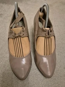 Clarks Cushion Soft UK6 Heather Patent Country Revel Ribbon Lace Shoes - Picture 1 of 6