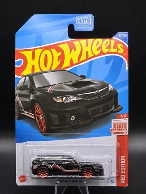 Hot Wheels #67 2022 edición roja 7/12 SUBARU WRX STI negro con ruedas rojas de 10 radios Foto 1 de 2
