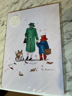 Eleanor Tomlinson Queen Elizabeth II & Paddington Bear Print READ DESCRIPTION - Image 1 of 2