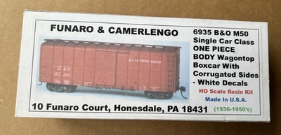 Funaro & Camerlengo 6935 B&O M-50 One Piece Body Wagontop Boxcar  - Image 1 of 4