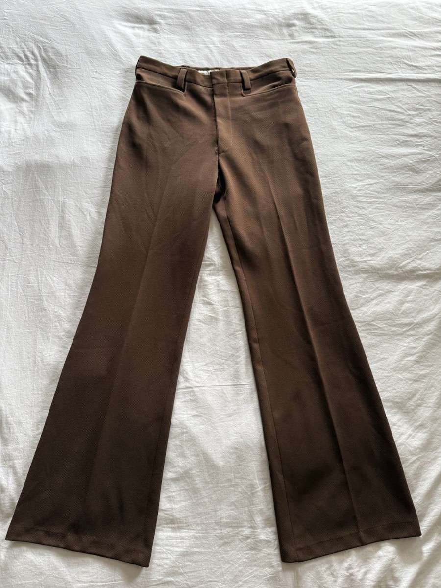 50s 60s vintage slacks \"ダークブラウン\" W34/L26 Marlboro Vintage Heavy Canvas Brown Wide Straight Work Pants