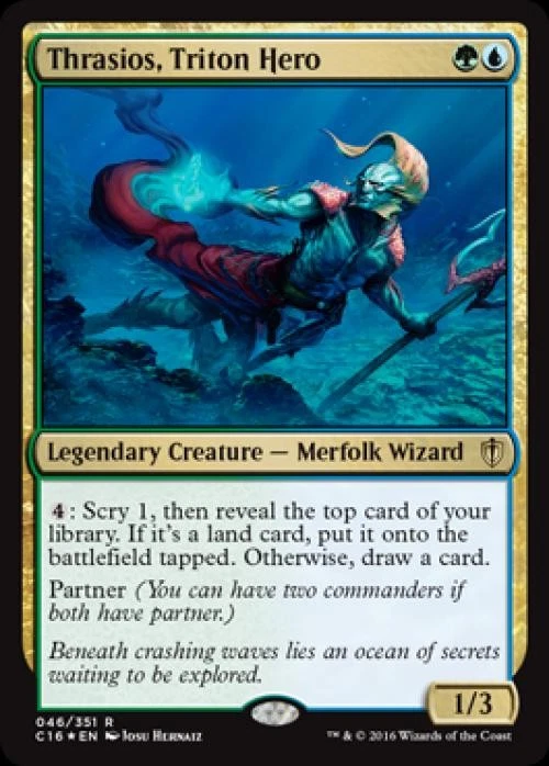 Thrasios, Triton Hero -Foil Near Mint MTG Commander 2016 Edition - Image 1 of 1