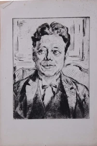 Mens Portrait Original Etching 1920s - Picture 1 of 1