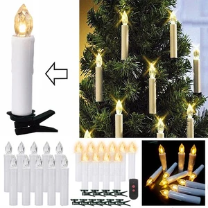 20/60x LED Weihnachtskerzen mit Fernbedienung Christbaumschmuck Lichterkette DHL - Bild 1 von 22