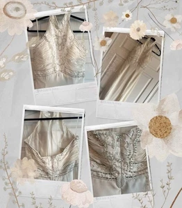 Ivory 8 Beaded Embellished Formal Pageant Wedding Quinceanera Sweet Sixteen Prom - Picture 1 of 9