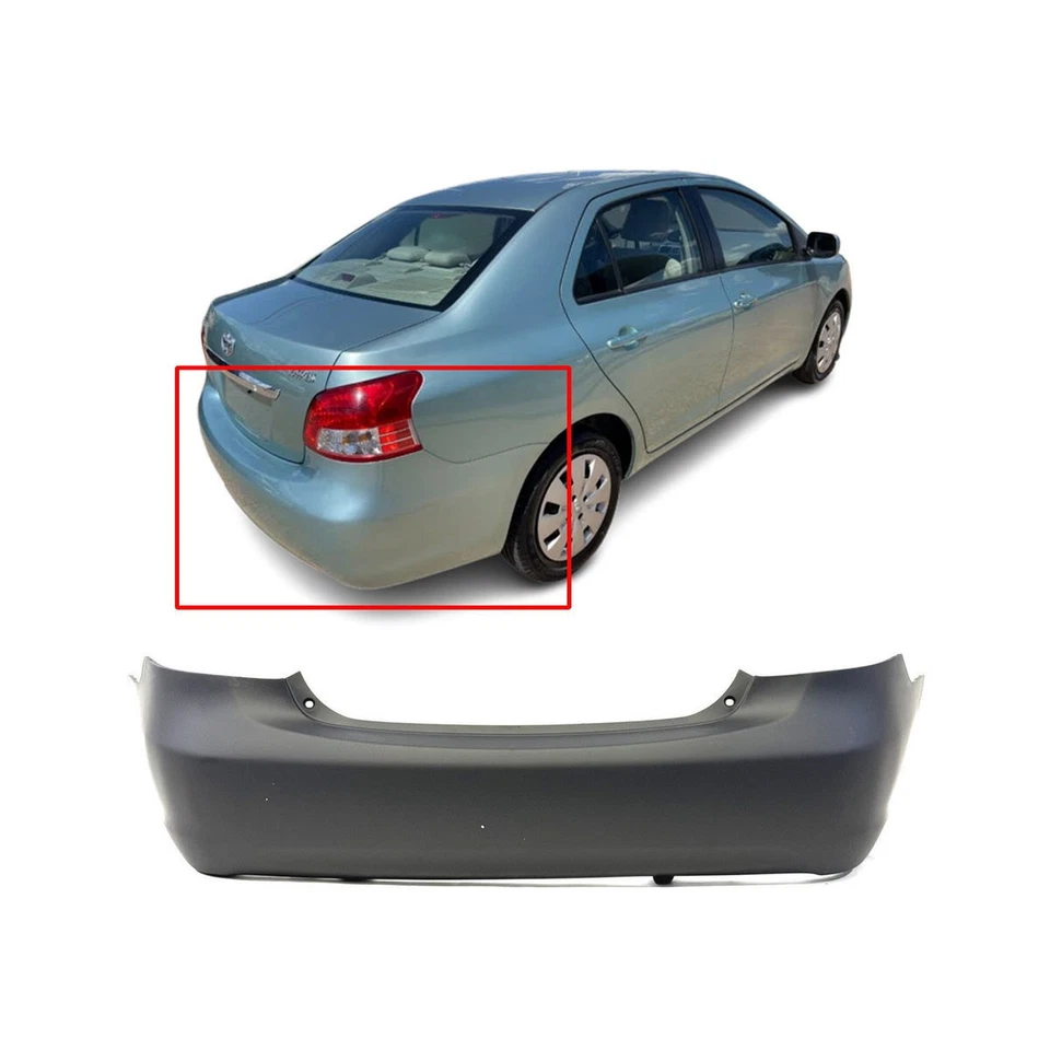 Cubierta de parachoques trasero para Toyota Yaris 2007-2012 sedán imprimado 5215952929 TO1100249 Foto 1 de 4