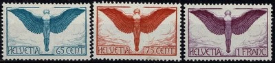 1924 / 1936 SUIZA CORREO AÉREO ÍCARO EN VUELO PAPEL ORDINARIO 3 V. MLH MF130705 - Imagen 1 de 2
