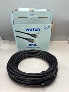 Onn Watch 50 Fuß Aktives HDMI Kabel 4K Ultra HD HDR 7.2 Surround Sound Schwarz - Bild 1 von 1