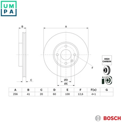 2x BRAKE DISC 0 986 479 G83 FOR OPEL B10XL/10XE D10XE 1.0L 3cyl KARL - Image 1 of 4