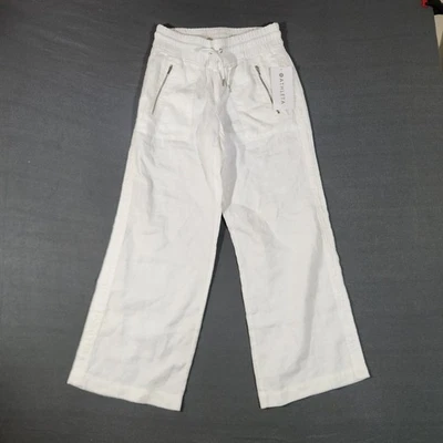 NWT Athleta Cabo Linen Wide Leg Pant Size 2P White Comfort Travel - Image 1 of 4