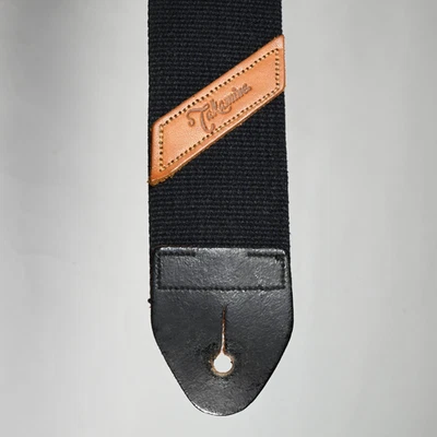 Cinto de algodão vintage TAKAMINE GUITARS, Japão - Extremidades de couro - Imagem 1 de 4